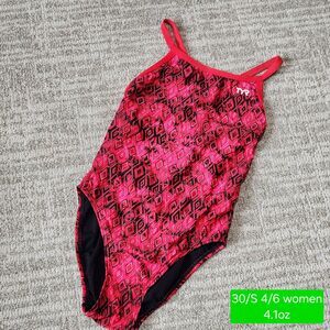 TYR women's glacial diamond fit red one-piece swimsuit size 30